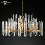 Brass Chrome Black Metal LED Crystal Chandeliers Pendant Lamps for Bedroom & Living Room