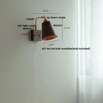 Vintage Copper LED Wall Light Sconce with Pull Chain Switch Rotation