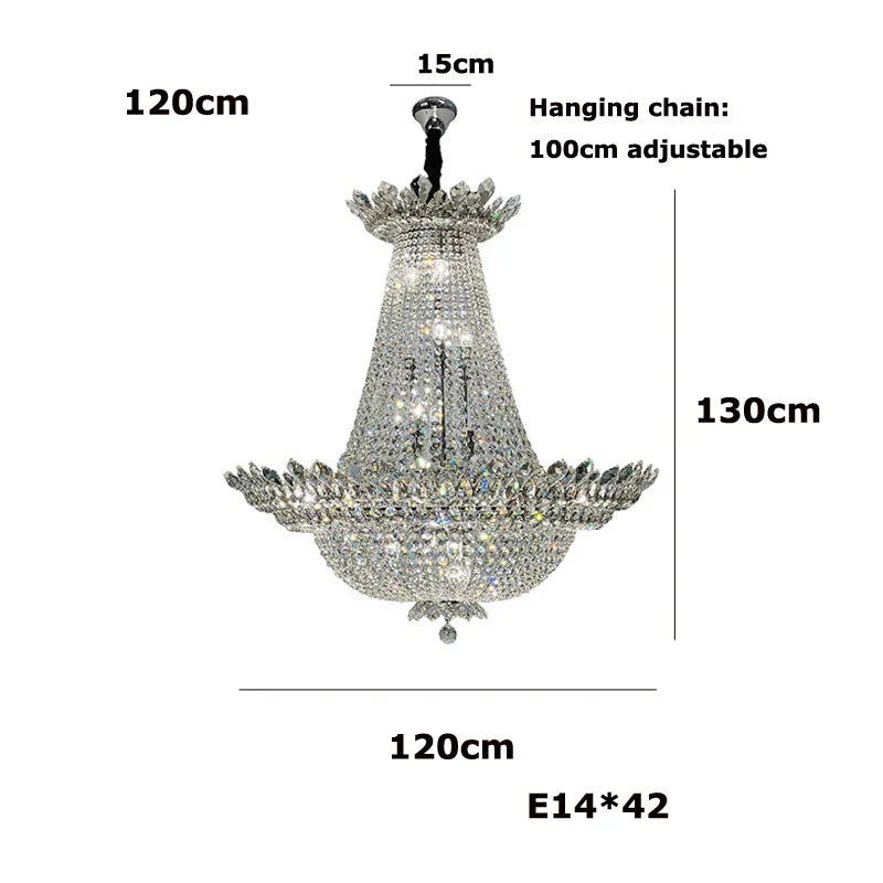 Crystal LED Chandelier Light Fixture for Luxe Living Room Décor