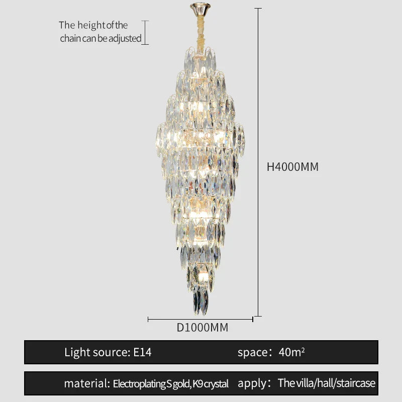 European Duplex Crystal Chandelier for Elegant Luxury Living