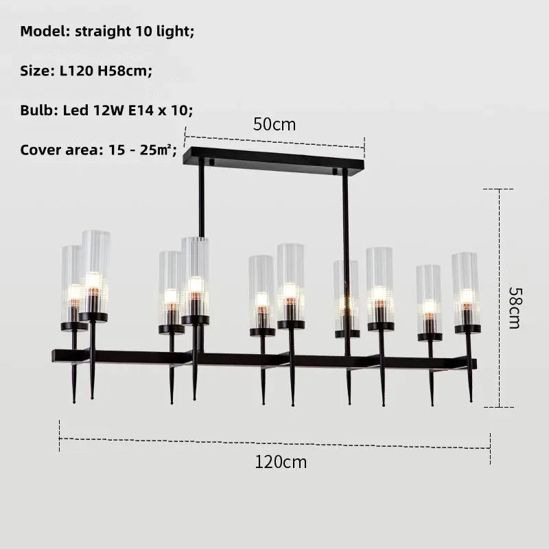 Gold Metal Glass LED Pendant Lights Chain Hanging Lamp