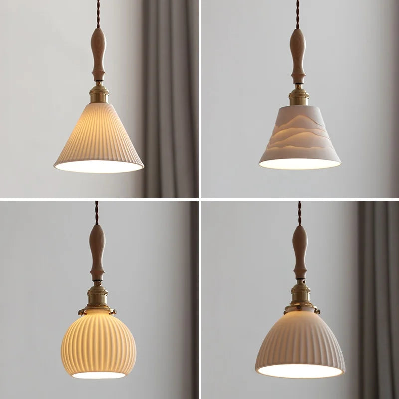 Ceramic LED Pendant Lamp | Nordic Modern Design | Adjustable Hanging Light