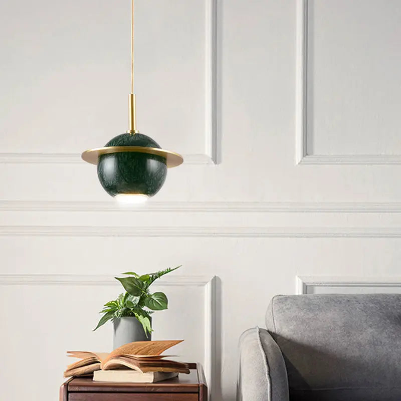 Nordic Golden Spherical LED Pendant Lamp for Modern Home Decor