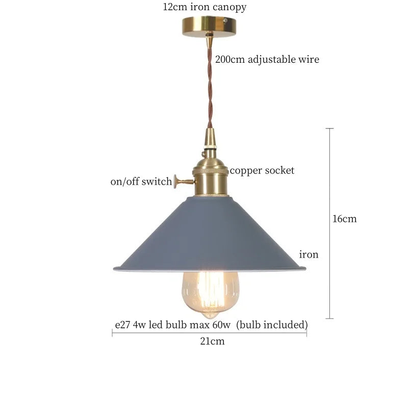 Yellow Iron Art LED Pendant Lights - Modern Nordic Style for Home Decor