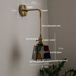 Tiffany Style Peace Dove Glass Wall Sconce LED Lamp with Adjustable Wire and Pull Chain Switch.