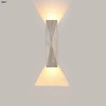 Double LED Wall Lamp Sconce Yellow Cave Stone Iron Canopy Mirror Light