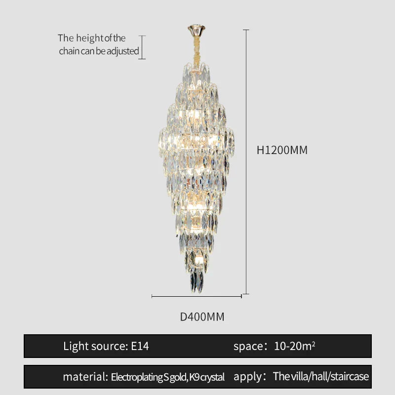 European Duplex Crystal Chandelier for Elegant Luxury Living