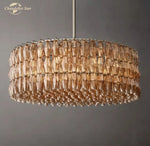 LED Smoke Glass Chandelier Pendant Light for Living Room Decor