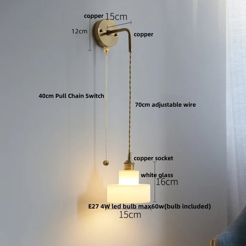 Afralia™ Modern Glass LED Wall Light Fixture Bedroom Aisle Study Lamp