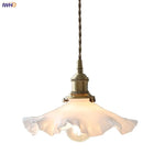 LED Pendant Lamp with Adjustable Brass Knob Switch & White Glass