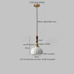 Wood Handle LED Pendant Lights Japanese Vintage Style Bar Bedroom Living Room HangLamp