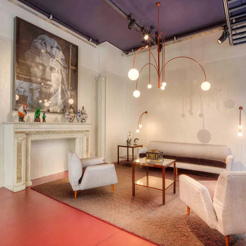 Glass Pendant Chandelier for Living Dining Room Suspension Lamp