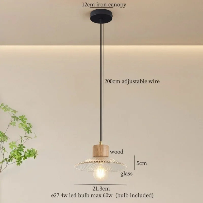 Glass LED Pendant Light - Modern Nordic Hanging Lamp for Home and Dining