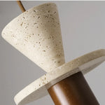 Afralia™ Yellow Travertine LED Pendant Lights Stone Modern Hanging Lamp for Dining Room