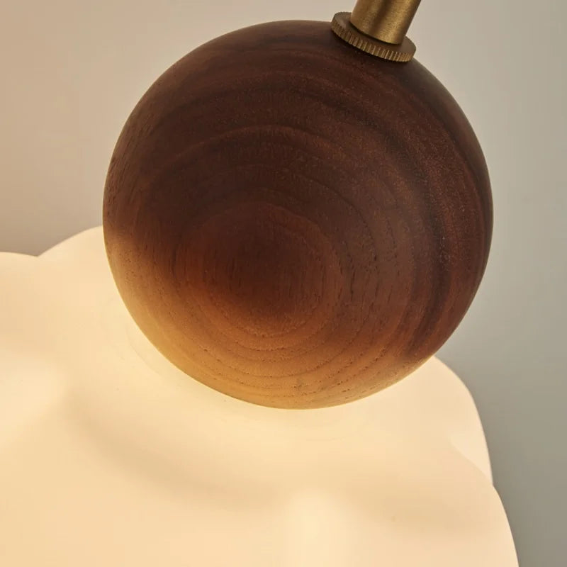 Afralia™ Walnut Wood LED Wall Sconce with Pull Chain Switch for Hotel, Bedroom, Bathroom, and Mirror