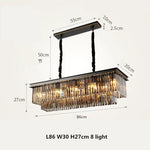 Gold Black Metal Crystal Pendant Lights Chain Hanging LED Suspension Lamp Fixtures