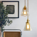 Afralia™ Glass LED Hanging Lamp | Minimalist Copper Pendant Light