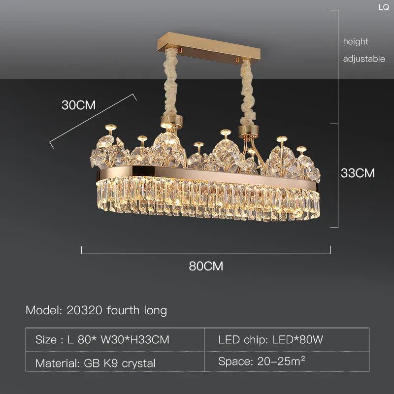 Crystal Chandelier: Postmodern Light Luxury Double-Layer Pendant for Home Living Room
