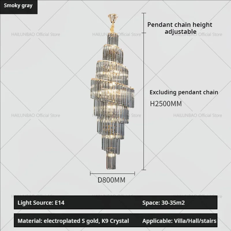 Crystal Chandelier for Penthouse Villa Living Room - Modern Light Luxury Design