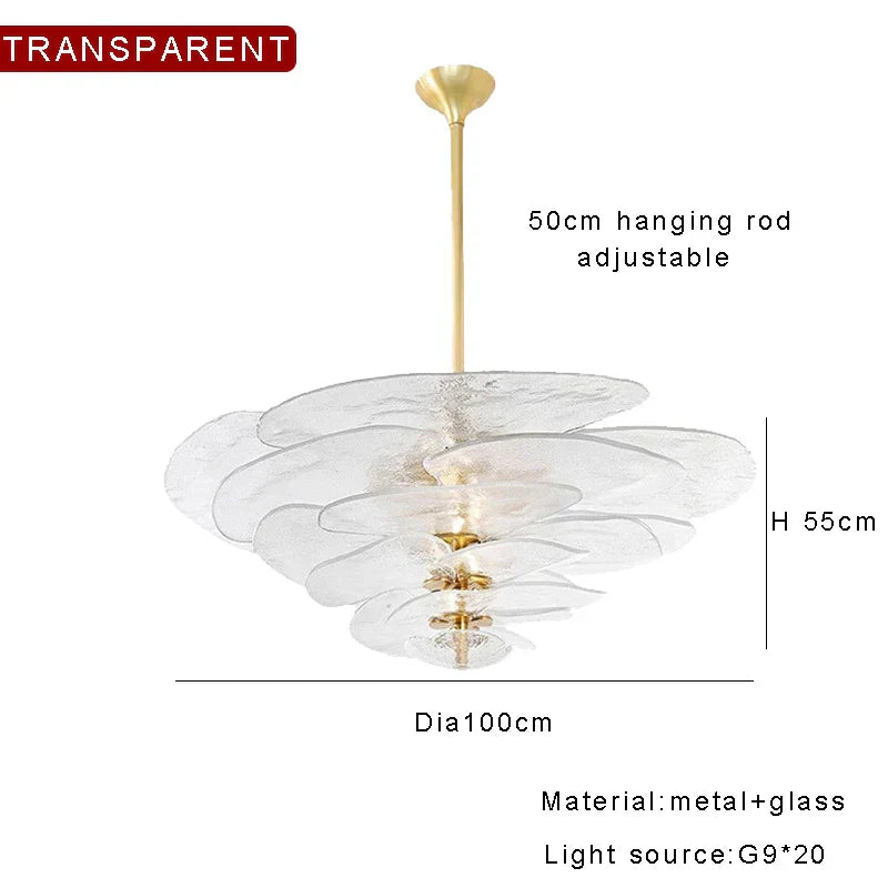 Amber Glass Ceiling Chandelier for Elegant Living Room Decor.