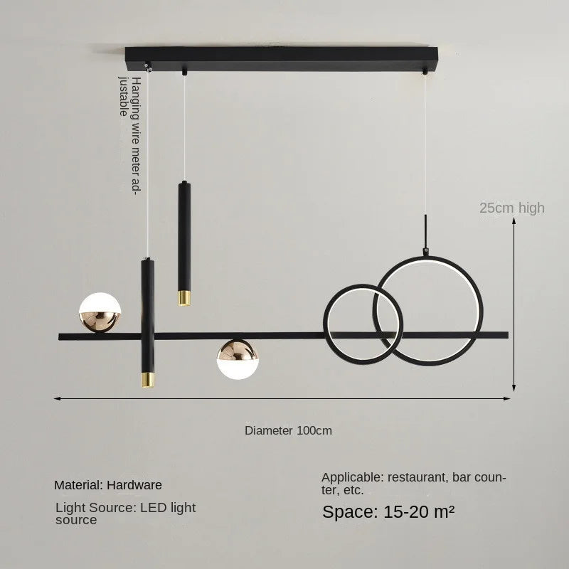 LED Pendant Lights: Modern Minimalist Chandelier with Remote Control, Ideal for Kitchen, Dining, Office