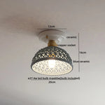 Ceramic LED Ceiling Lights: Modern Hollow Design for Living Room, Aisle, Balcony