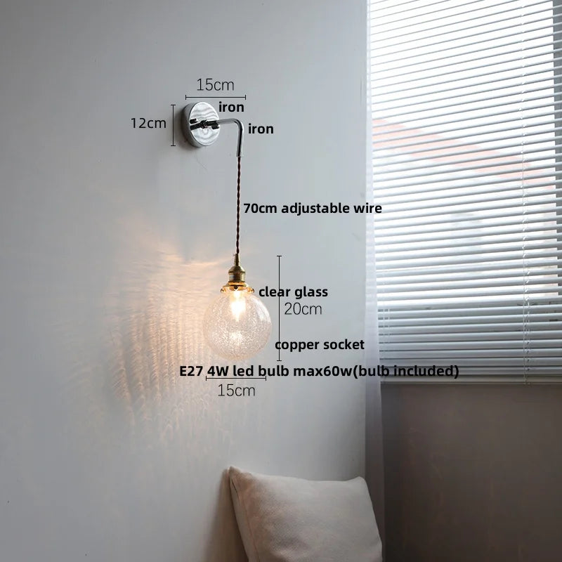 White Glass LED Wall Lights with Pull Chain Switch for Modern Decor