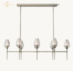 Tulip Linear Crystal Chandelier Brass Chrome Black Pendant Lights