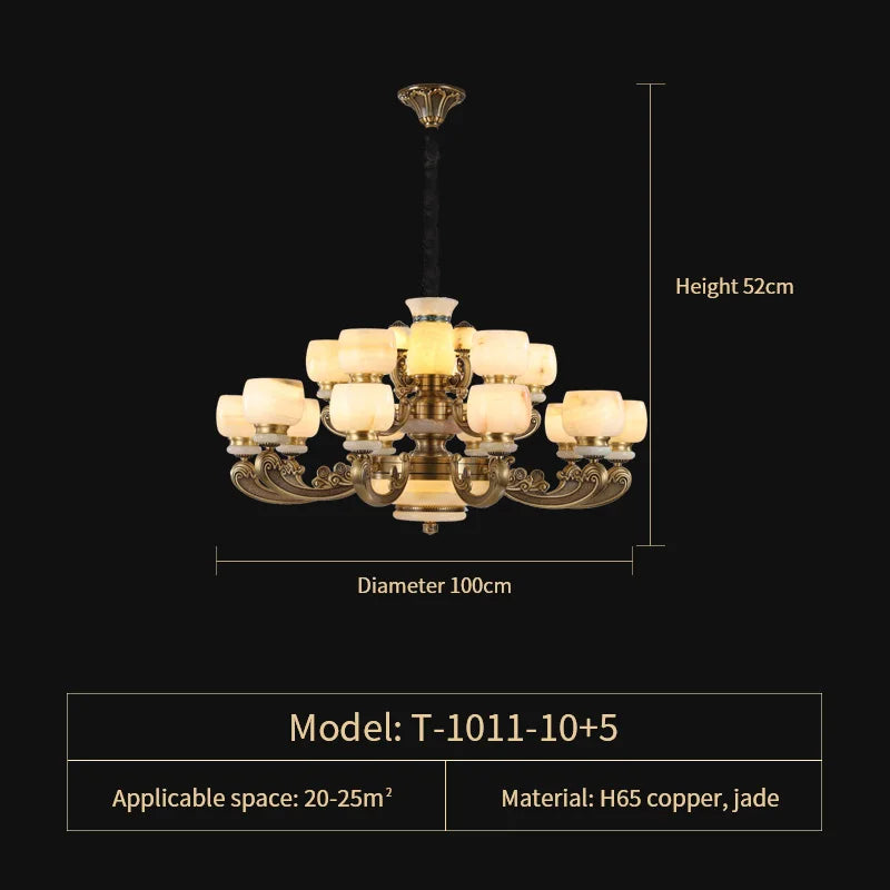 Jade Chandelier: Stylish Chinese Zen Living Room Lamp for Duplex Building by Guangdong Zhongshan