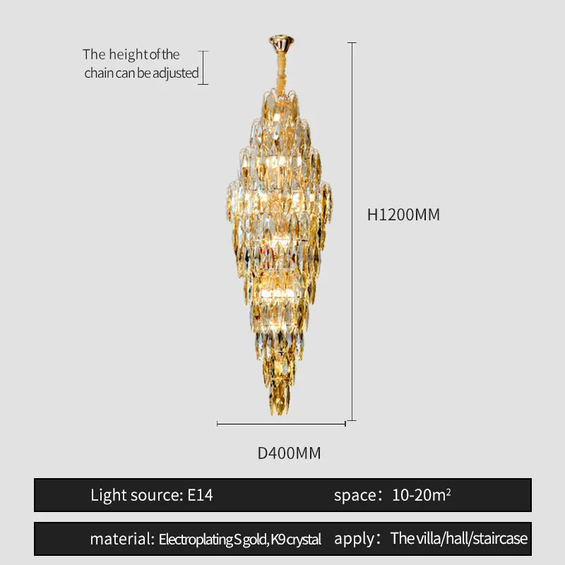 European Duplex Crystal Chandelier for Elegant Luxury Living