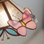 Copper Butterfly Glass Wall Light Fixture Up Down Rotate LED Bedside Lamp