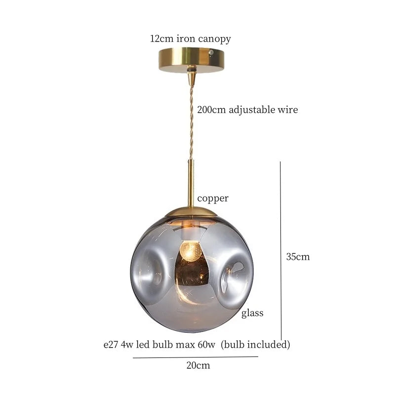 Champagne Glass LED Pendant Light - Modern Nordic Style for Home Decor