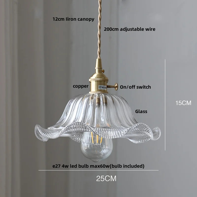 Glass LED Pendant Lamp: Nordic Modern Design, Adjustable Hanging Light Fixture
