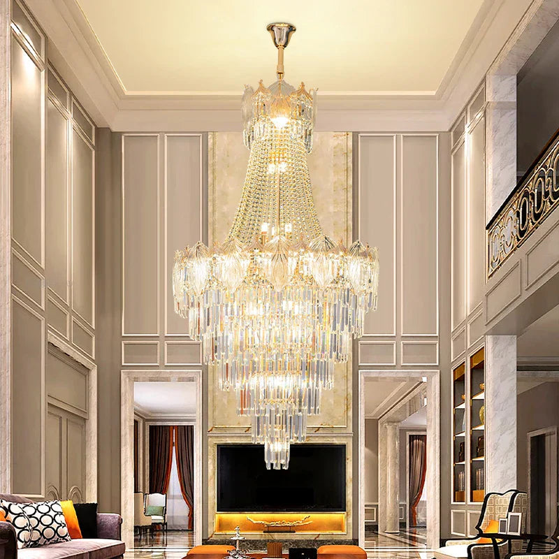 Elegant Simple Staircase Chandelier LED Livingroom Villa Creative Hotel Lighting