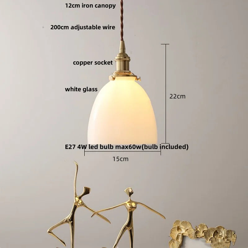 Clear Glass LED Pendant Lamp Modern Nordic Style Adjustable Hanging Light