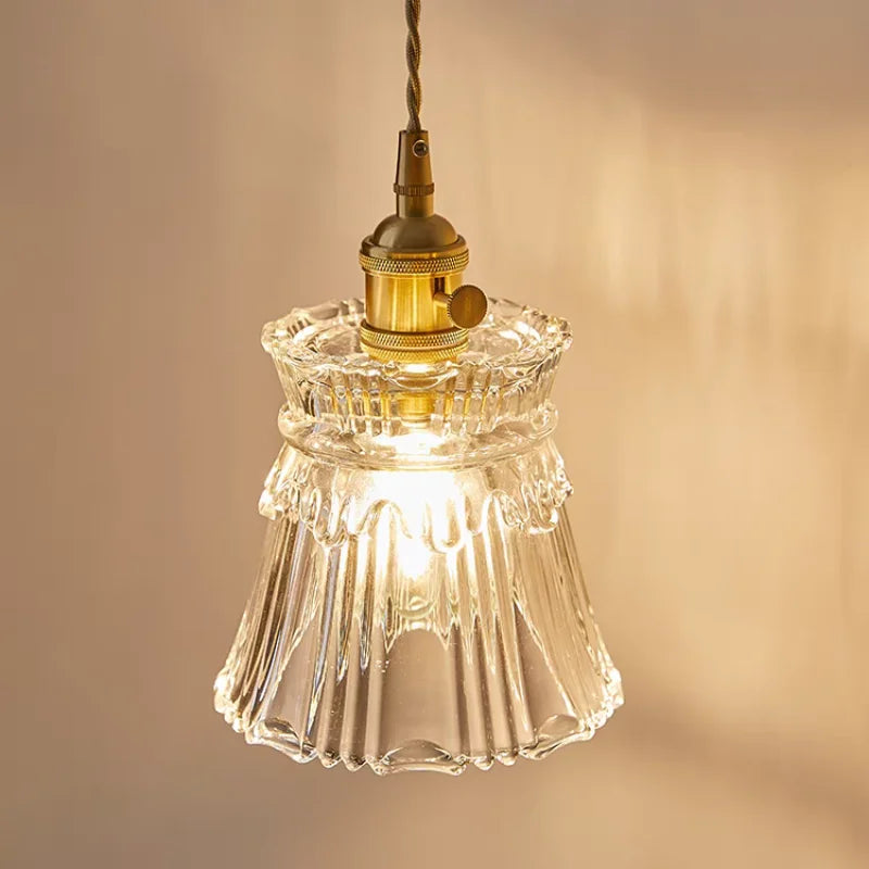 Clear Glass LED Wall Lamp Pull Chain Switch Modern Luxury Home Decor