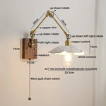 Ceramic Copper Swing Arm LED Wall Lights for Home Decor