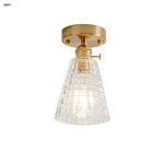 LED Copper Switch Ceiling Lamp Clear Glass Modern Home Decor
