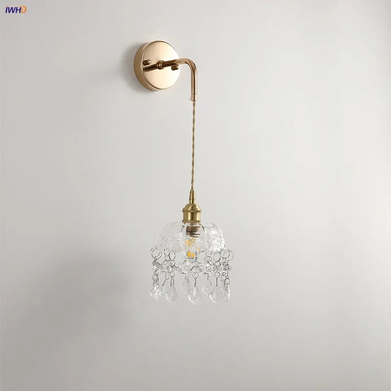 Clear Glass LED Wall Lamp Modern Crystal Home Decor Bathroom Mirror Light