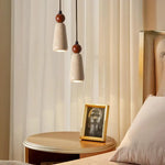 Wood LED Pendant Light - Modern Adjustable Hanging Lamp for Coffee Bedroom