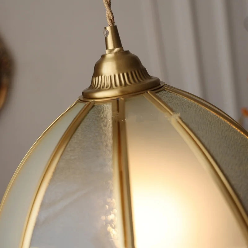 Antique Glass LED Pendant Lamp, Adjustable Loft Kitchen Light Fixture