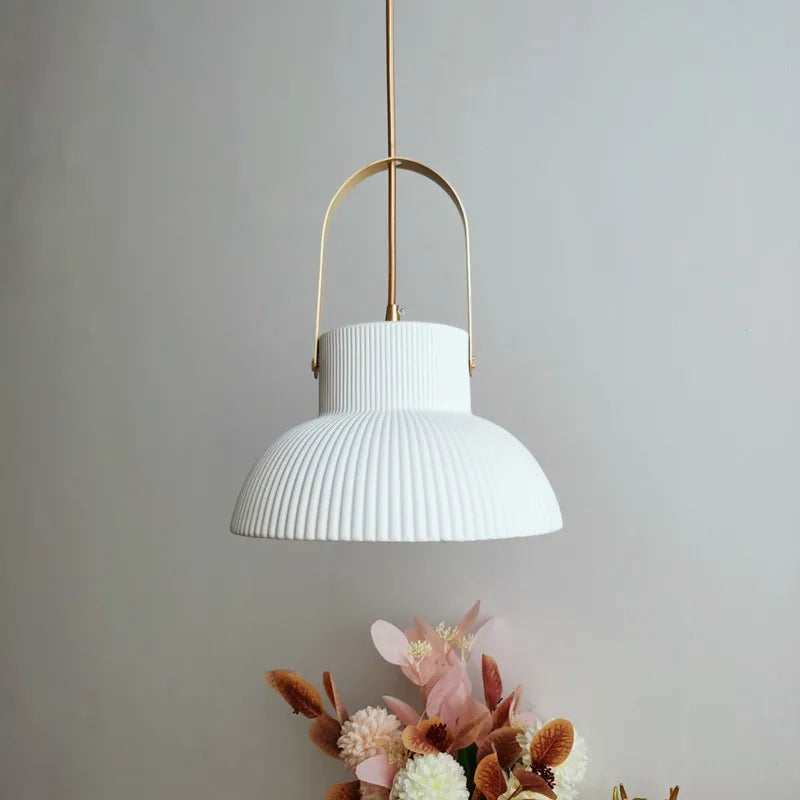 White Ceramic LED Pendant Light for Living Room Kitchen Bedroom