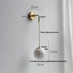 Moon ABS LED Wall Light Fixture, Adjustable Nordic Modern Bedside Lamp