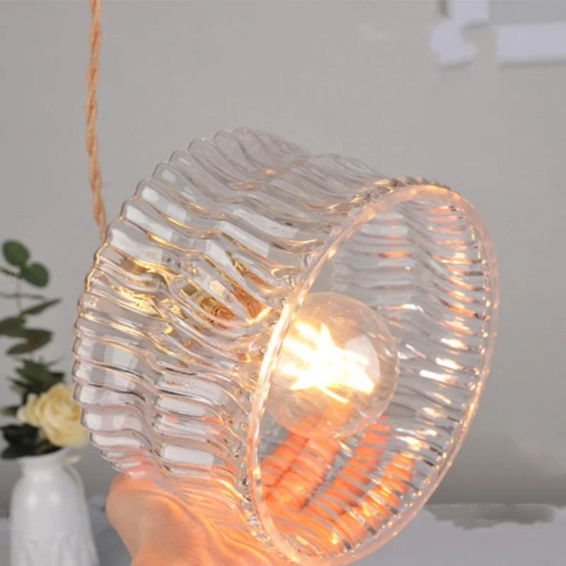 LED Brass Pendant Lamp Modern Clear Glass Dining Light