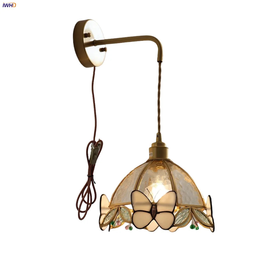 Butterfly Glass LED Wall Lights - Modern Nordic Style Bedside Lamp