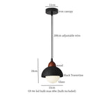 Black Travertine Pendant Light: Nordic Modern LED Hanging Lamp for Living Room & Bedroom