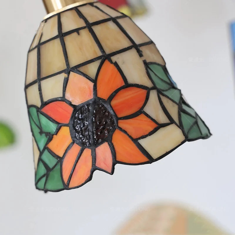 Tiffany Glass LED Pendant Light Fixture for Home Decor and Hotel Dining