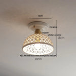 Nordic Modern White Flower Ceramic LED Ceiling Light by Afralia™