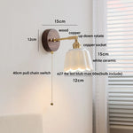 White Flower Ceramic LED Wall Sconce with Wood Base and Copper Rotate