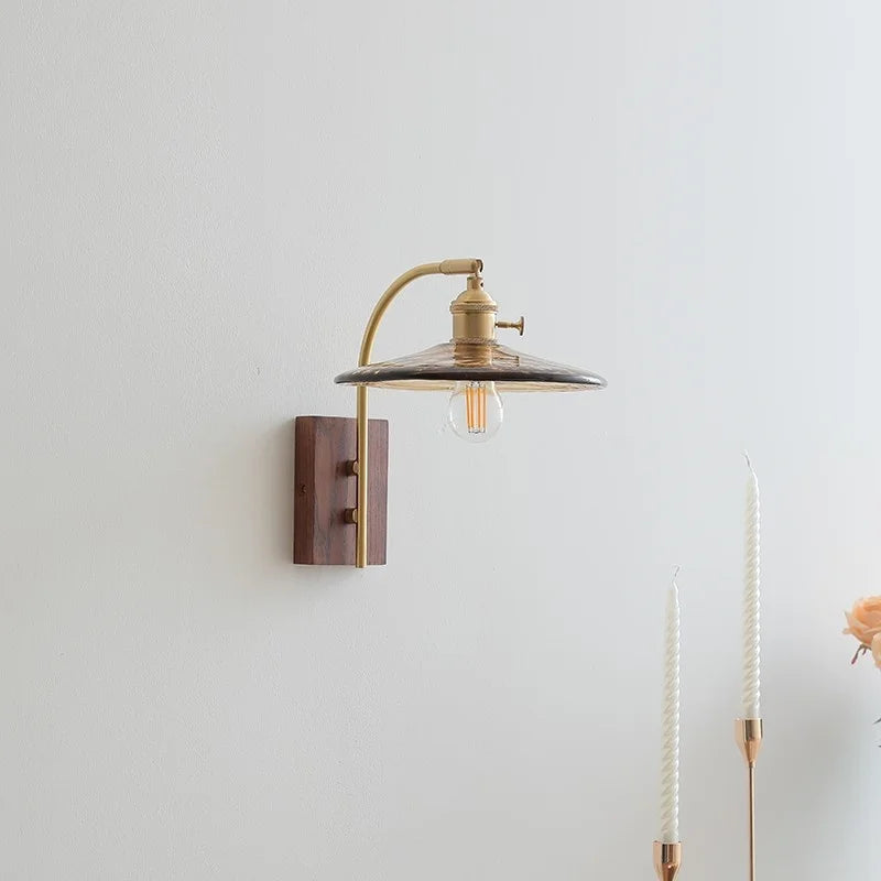 Amber Glass LED Wall Lamp for Modern Nordic Home Decor